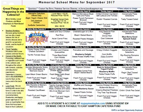 bellingham memorial middle school lunch menu